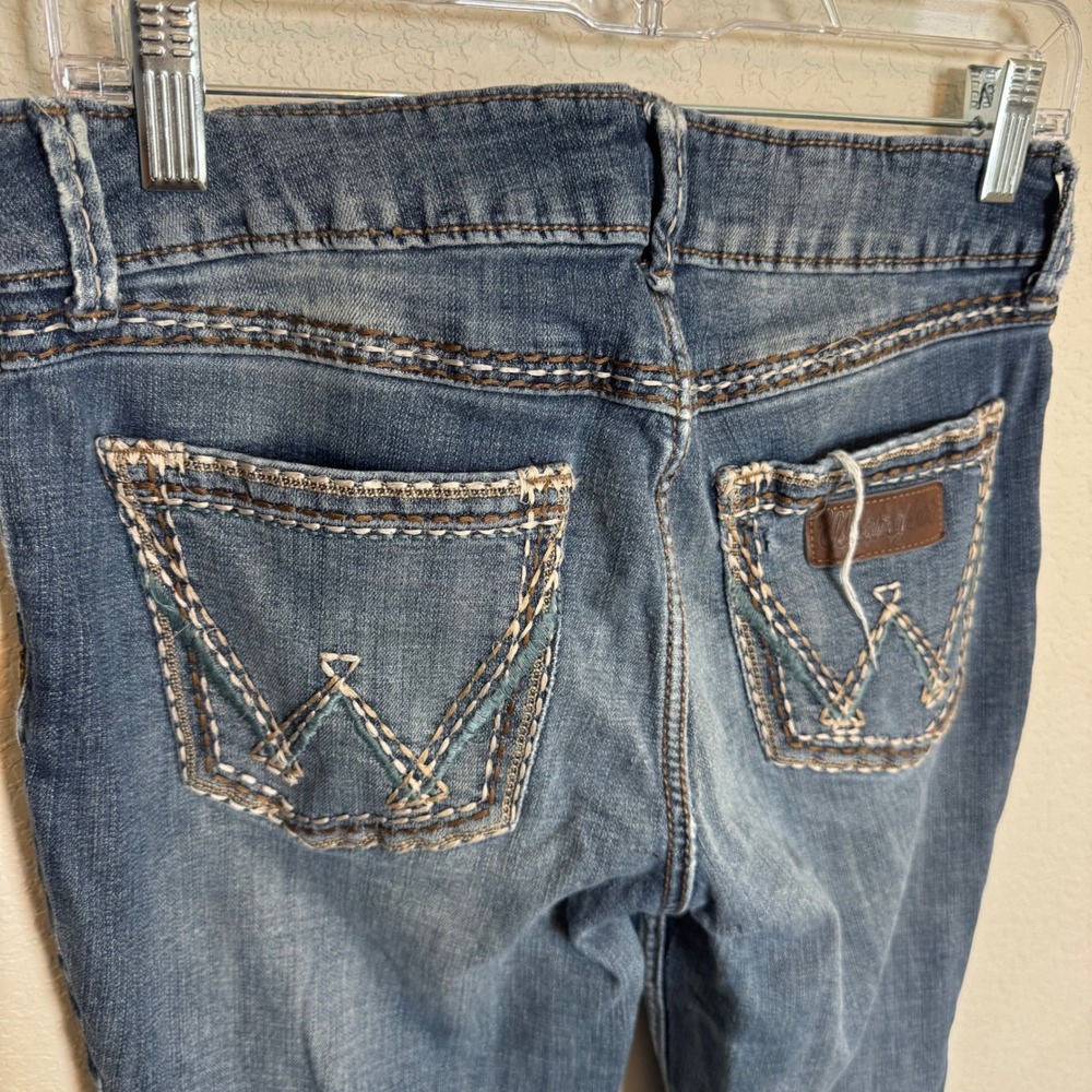 Western Y2K Cowgirl Wrangler Bootcut Jeans Blue 11/12x34 - Picture 5 of 5